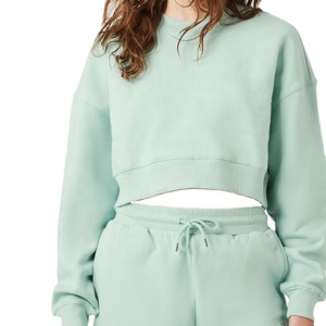 Usine en gros 100% coton biologique recadrée sweat à capuche poids lourd 500g flanelle pour l'impression numérique d'hiver - Product Image 1