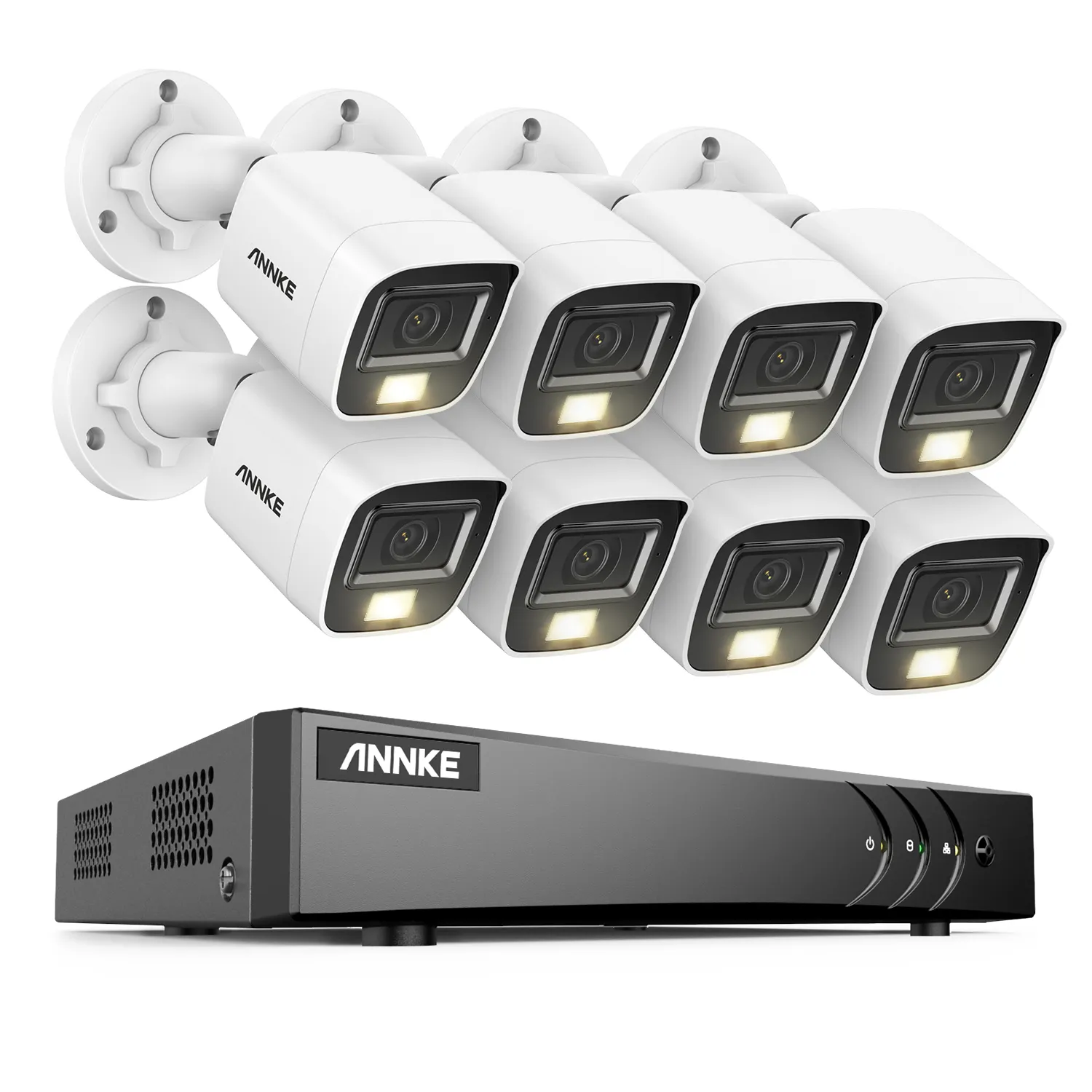 오디오 듀얼 라이트 카메라가있는 3K 5MP AI 아날로그 ANNKE CCTV 카메라 시스템 16 CH 5MP 디지털 비디오 레코더 DVR