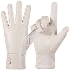 Gants en cuir en gros, gants d'hiver chauds et épais en peau de mouton, gants en cuir imperméables et tactiles pour l'hiver - Product Image 1