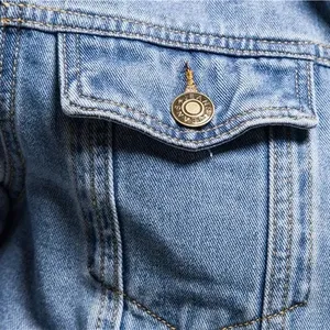 Chaqueta vaquera de algodón ajustada para hombre, chaqueta de invierno informal con patrón desgastado, decoración de bolsillo con revestimiento ligero y transpirable - Product Image 3