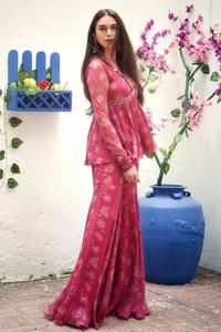 ใหม่ชุดKurti-plazzoคุณภาพดีGeorgette Topพร้อมพิมพ์สวยงามและชุดGeorgette Sharara Kurti - Product Image 4