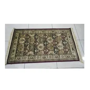 Wholesale Factory Price Cotton on Silk Embroidered Pattern Rug for Mosque Use from Indian Manufacturer and Supplier