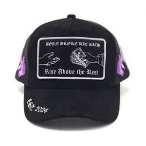 Gorras de Malla con 5 Paneles y Estampado, Gorra Trucker Personalizada con Llamas de Gamuza - Product Image 2