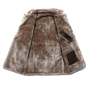 Chaqueta de Cuero de Longitud Media para Hombre, Abrigo Cálido con Cuello de Piel, Venta al Por Mayor - Product Image 4