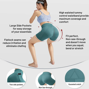 Shorts de yoga pour femmes KATBROS INDUSTRY, design personnalisé, best-seller, résistants, respirants, en Spandex/Polyester, taille élastique mi-haute - Product Image 5