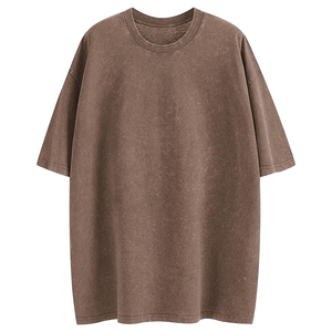 T-shirts décontractés pour femmes grandes tailles, lavage à l'acide, OEM personnalisé, avec logo personnalisé, fabricants du Bangladesh, col rond, 100% coton - Product Image 1