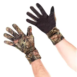 天堂玫瑰工业公司最佳迷彩网布氨纶寒冷天气狩猎手套防风防水触摸屏