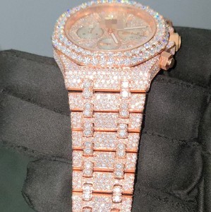 Reloj de Pulsera de Acero Inoxidable con Diamantes de Moissanita Miyota de Lujo, Modelo Más Reciente, Estilo Hip Hop, Analógico, de Negocios - Product Image 3