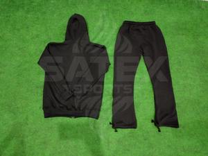 Men's Vintage Distressed 100% Cotton Solid Lightweight Tracksuit Hoodie and Pants <b>Set</b> Streetwear Hip Hop Two-Piece Outfit - Product Image 6