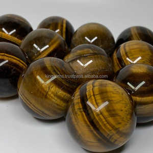 Boule de sphère d'oeil de tigre jaune naturel de haute qualité sculptée Feng Shui pierre précieuse de cristal de guérison pour l'amour d'équilibre d'énergie négative - Product Image 5