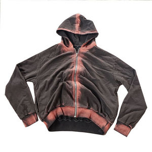 Unisex Winter Custom <b>Oversized</b> Tracksuit Sweat Suit Acid Wash Distressed Zip Hoodie <b>Jogger</b> Set 100% Cotton Fleece - Product Image 5