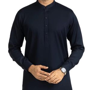 Service OEM ODM, costume pour homme, shalwar kameez uni de couleur marron, style afghan pathani pakistanais, 2 pièces, coupe classique, vêtements musulmans - Product Image 1