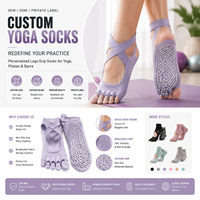 Chaussettes antidérapantes personnalisées pour yoga et Pilates avec grip en silicone et logo – Vente en gros