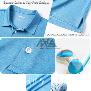 Golf de hombre de alta calidad para Polo de talla grande cómodo de manga corta de algodón transpirable Cierre de 3 botones estilo informal - Product Image 6