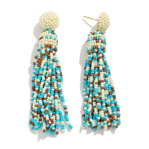 Boucles d'oreilles créoles en perles de verre multicolores faites à la main, design unique, boucles d'oreilles à perles, style tendance pour boucles d'oreilles créoles à la mode - Product Image 3