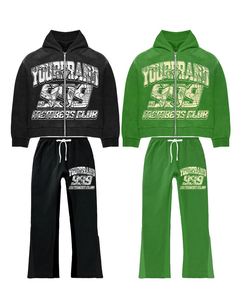 Conjunto Deportivo Informal Personalizado, Estilo Urbano, con Cremallera Completa, Opciones de Marca Privada, Ligero, 100% Algodón, Efecto Desteñido, Personalizable - Product Image 6