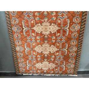 4x6.2 ft Vintage Rug, Rug, <b>Red</b> Polka dot Rug <b>Wool</b> - Product Image 2