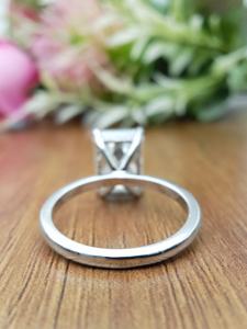 Bijoux fins jaune massif 14K 2.5 CT blanc Moissanite Solitaire avec bague de fiançailles émeraude ensemble en argent 925 pour cadeau - Product Image 3