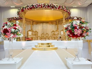 Mariage indien chic Design ovale Mandap mariage indien glamour Bollywood Mandap nouveau Mandap de mariage conçu à vendre USA - Product Image 5