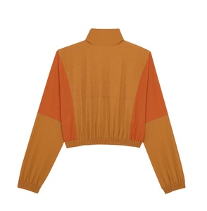 Chaqueta Corta Transpirable con Cremallera para Mujer, Cortavientos de Exterior con Tela Arrugada de Memoria y Forro de Nylon, Bordado, Venta al por Mayor - Product Image 2