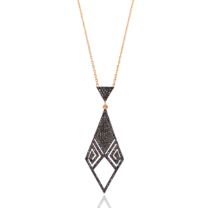 Lozeng Design géométrique mélange Zircon pierre forme pendentif à breloque turc fabriqué à la main 925 bijoux en argent Sterling - Product Image 1