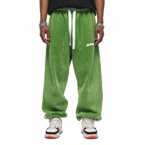 Pantalon de survêtement baggy en molleton épais pour homme, effet délavé, 500 GSM, jambe large, pantalon de jogging baggy, pantalon de pyjama - Product Image 1