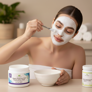 Masque facial en poudre d'acide hyaluronique organique, hydratation intense, blanchiment, anti-rides, rajeunissement de la peau, échantillon - Product Image 3