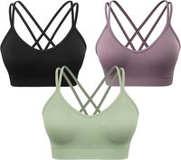 Soutien-gorge de sport pour femme de haute qualité, respirant, en Spandex/Nylon, maintien moyen, bretelles réglables, style simple, vente directe d'usine