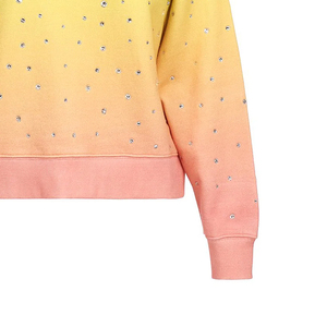 Sweat-shirts d'hiver pour femmes tendance, couleur contrastée, coupe ample, style streetwear, sweat-shirts avec strass - Product Image 4