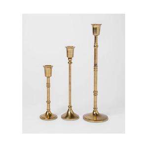 Juego de 3 candelabros de metal hechos a mano para decoración del hogar a bajo costo, portavelas de cena de diseño clásico de tamaño personalizado para Hotel - Product Image 5