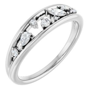Bague à motif de diamant en espace négatif - Product Image 1