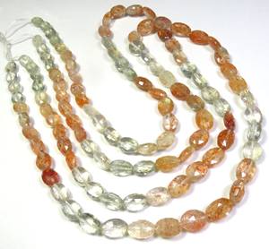 Meilleure qualité 18 "brin couleur naturelle jouer pierre de soleil africaine perles en vrac 8-10mm coupe ovale pierres précieuses à facettes bijoux - Product Image 5