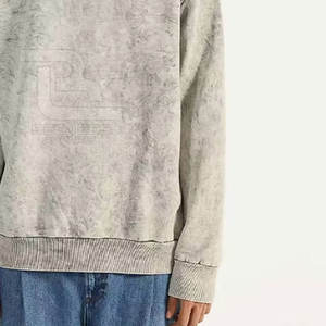 Sudadera de lavado ácido informal para hombre, de alta calidad 100% de algodón, secado rápido, transpirable, patrón sólido, Impresión de logotipo personalizado, Invierno - Product Image 4