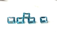 Prix de gros pour Quartz bleu naturel de haute qualité 6x8mm taille émeraude à facettes tailles personnalisables bon prix Inde personnalisé
