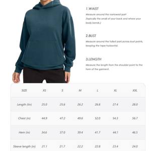 Sweat à capuche polaire surdimensionné pour femme couleur unie pull à manches longues sweat décontracté avec poche coupe ample entraînement athlétique - Product Image 6