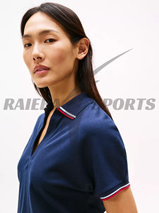 Camisetas Polo Premium para Mujer 2026, Algodón Orgánico Ecológico, Corte Ajustado, Cuello en V Abierto, Cuello Camisero, Personalizable, MOQ Bajo - Product Image 3