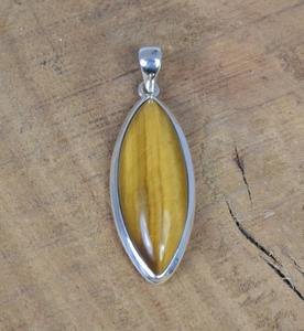 Colgante de plata estilo bohemio hecho a mano, joyería de plata de ley 925, colgante de tendencia de piedras preciosas de ojo de tigre, joyería para regalo de mujer - Product Image 2