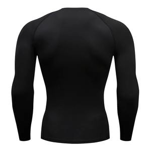 Hauts de fitness à manches longues et col en O 100% coton pour hommes T-shirt de couleur unie avec technique délavée de créateur décontracté - Product Image 3