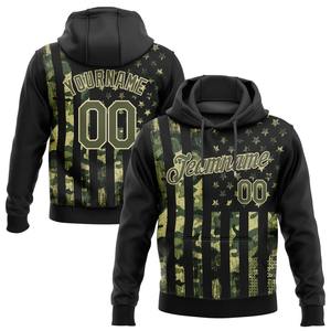 Venta al por mayor y Dropship personalizado cosido camuflaje Oliva 3D bandera americana moda deportes pulóver sudadera saludo al servicio Sudadera con capucha - Product Image 1