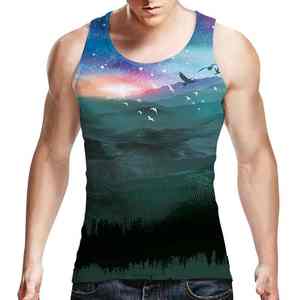 Mode d'été pour hommes personnalisés imprimé en 3D débardeurs respirant tricoté lâche T-shirts sans manches Options de personnalisation - Product Image 3