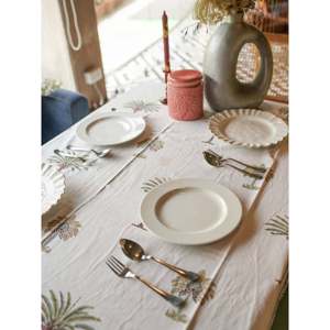 Jahan-e-Khushiyan Eco-Friendly Nonwoven <b>Table</b> <b>Cloth</b> Printed Rectangle and Square Design for Hotels - Product Image 1