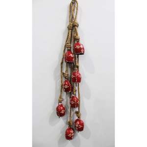 Hand Painted Indian 4 Metal <b>Bell</b> Hanging <b>Chime</b> Decorative Patio Garden Ornament with Rope Outdoor Hanging Decoration - Product Image 6