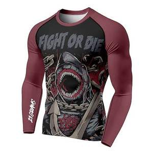 Wholesale Sublimation Printed Rash Guard Seamless Athletic <b>Swim</b> <b>Shirt</b> for Surfing & Gym - Product Image 1