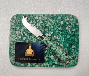 Best Selling Cheese Cutting Board With Butter Knives <b>Set</b> Resin & embedded stones Design cheese Platter Kitchenware Cutting Tool - Product Image 3