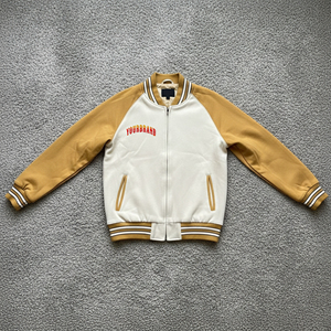 Veste universitaire OEM 100% en coton et laine pour homme 2 tons avec poches latérales et côtes contrastées veste d'hiver universitaire confortable pour homme - Product Image 6