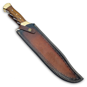 Fascio di coltelli fatti a mano in acciaio D2 da 18 pollici grande <span class=keywords><strong>Bowie</strong></span> Full Tang lama fissa coltelli da caccia con manico in palissandro