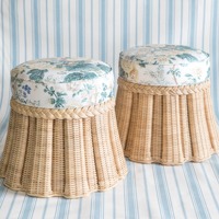 Tabouret en osier plissé rond décoration de la maison matériaux naturels écologique fabriqué au Vietnam vente en gros durable