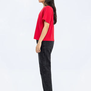 T-shirt d'été pour femme, coupe ample, couleur personnalisée, design unique, 100% coton molletonné, respirant, écologique, faible MOQ, en vente - Product Image 1