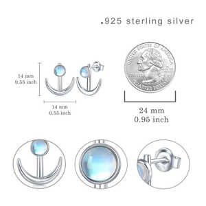 Pendientes de Plata de Ley 925 con Ancla para Mujer, Tema Náutico de Marinero en Oro Rosa con Engaste de Amatista y Piedra Lunar Incrustada - Product Image 6