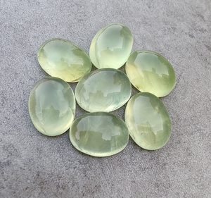 คุณภาพสูง 100% ธรรมชาติ Prehnite รูปไข่ Cabochons แท้แบนกลับปรับเทียบ 3A + คุณภาพอัญมณีสําหรับเครื่องประดับทํา OEM - Product Image 6